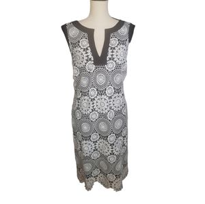 R&M Richards Crochet Lace Overlay Sheath Dress